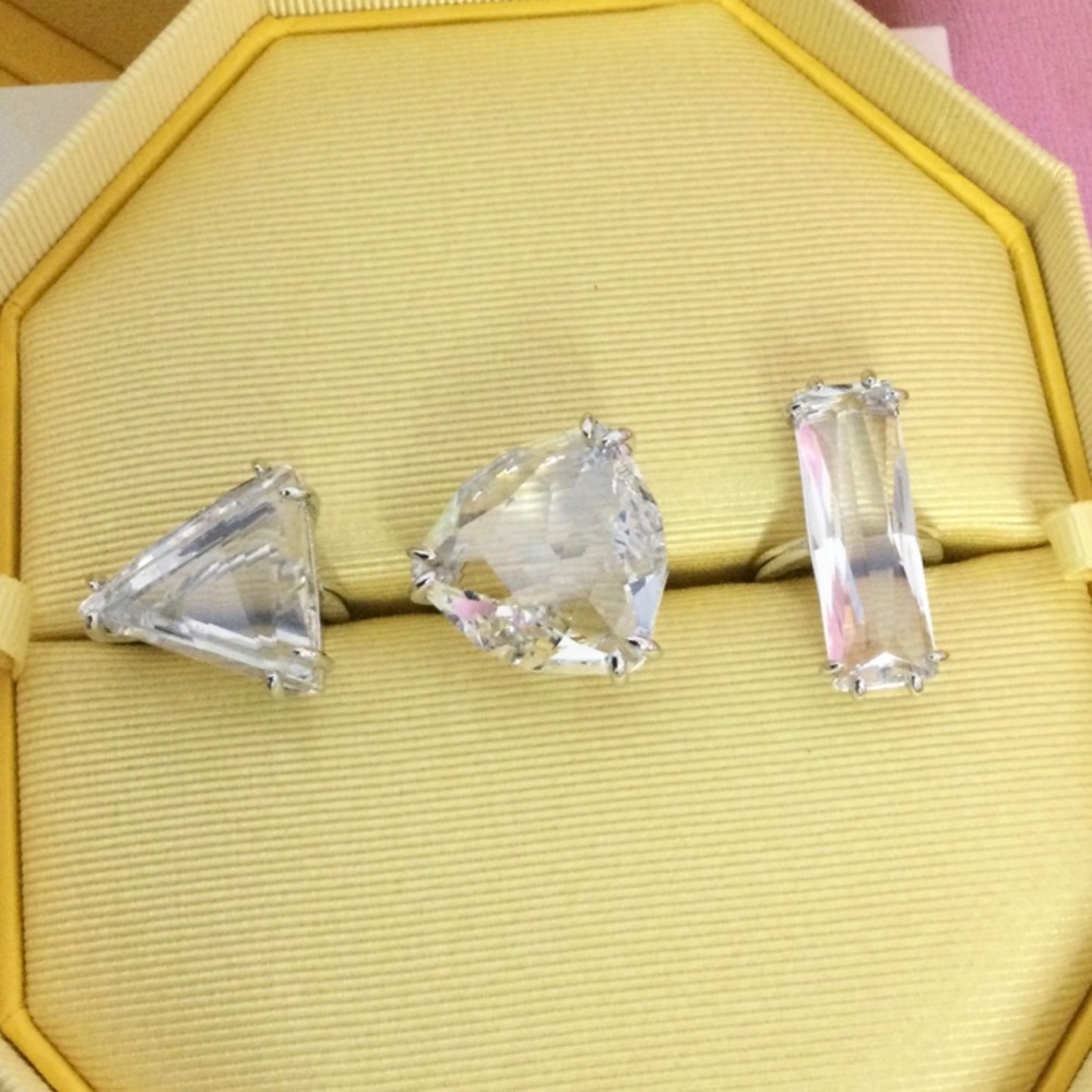 Swarovski Set of 3 pieces Mesmera Cocktail Rings Rhodium-plated Rings Statement